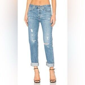 AG Adriano Goldschmied AGED Sloan Vintage Straight Leg Distressed Jeans Size 28